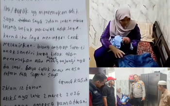 Baru Lahir 2 Hari, Bayi Perempuan Ditemukan Warga Dalam Gerobak Nasi Uduk Bersama Surat Sang Kakak