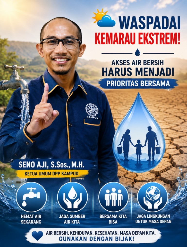DPP KAMPUD Apresiasi Langkah BPBD Lampung Hadapi Kemarau Ekstrem Lewat Program Bantuan Air Bersih