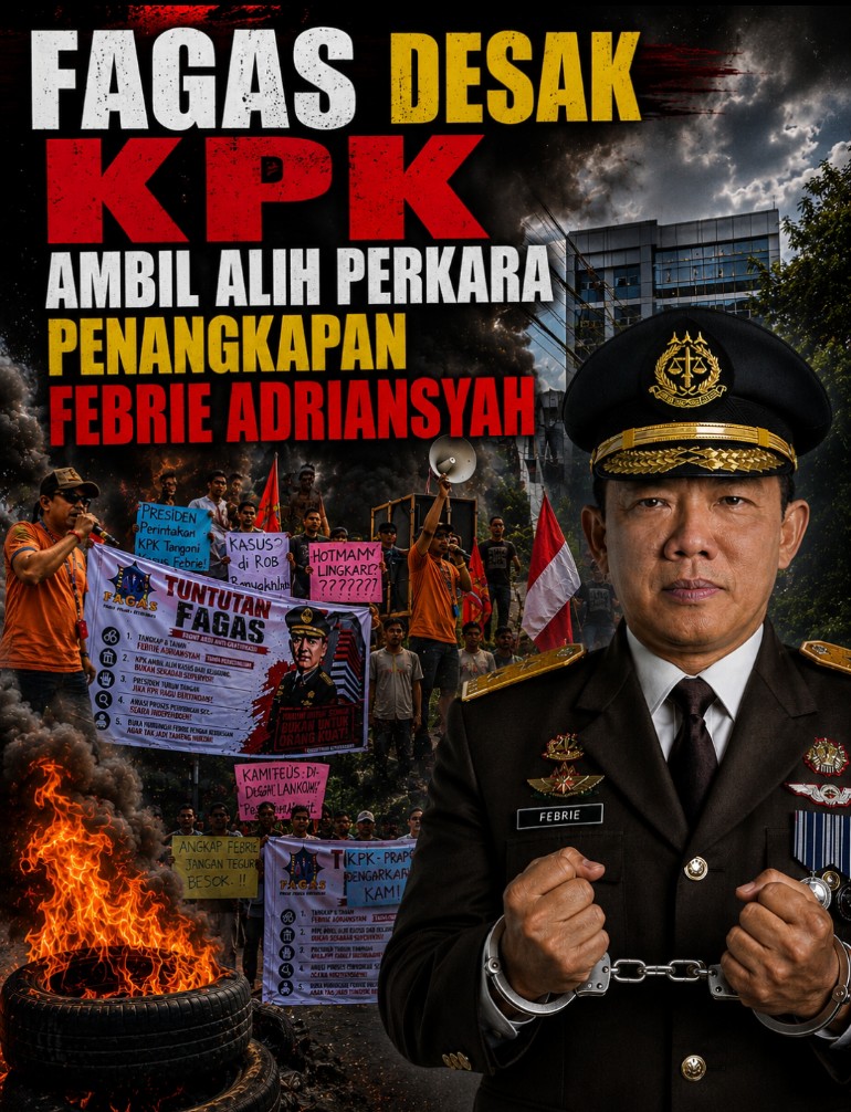 Bakar Ban di Depan Kejati Lampung, FAGAS Desak KPK Ambil Alih Perkara Penangkapan Mantan Jampidsus Febrie Adriansyah