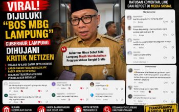 Viral Dijuluki “Bos MBG Lampung”, Gubernur Rahmat Mirzani Djausal Dihujani Kritik Netizen