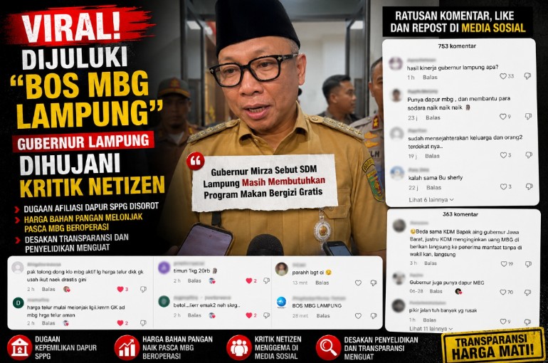 Viral Dijuluki "Bos MBG Lampung", Gubernur Rahmat Mirzani Djausal Dihujani Kritik Netizen
