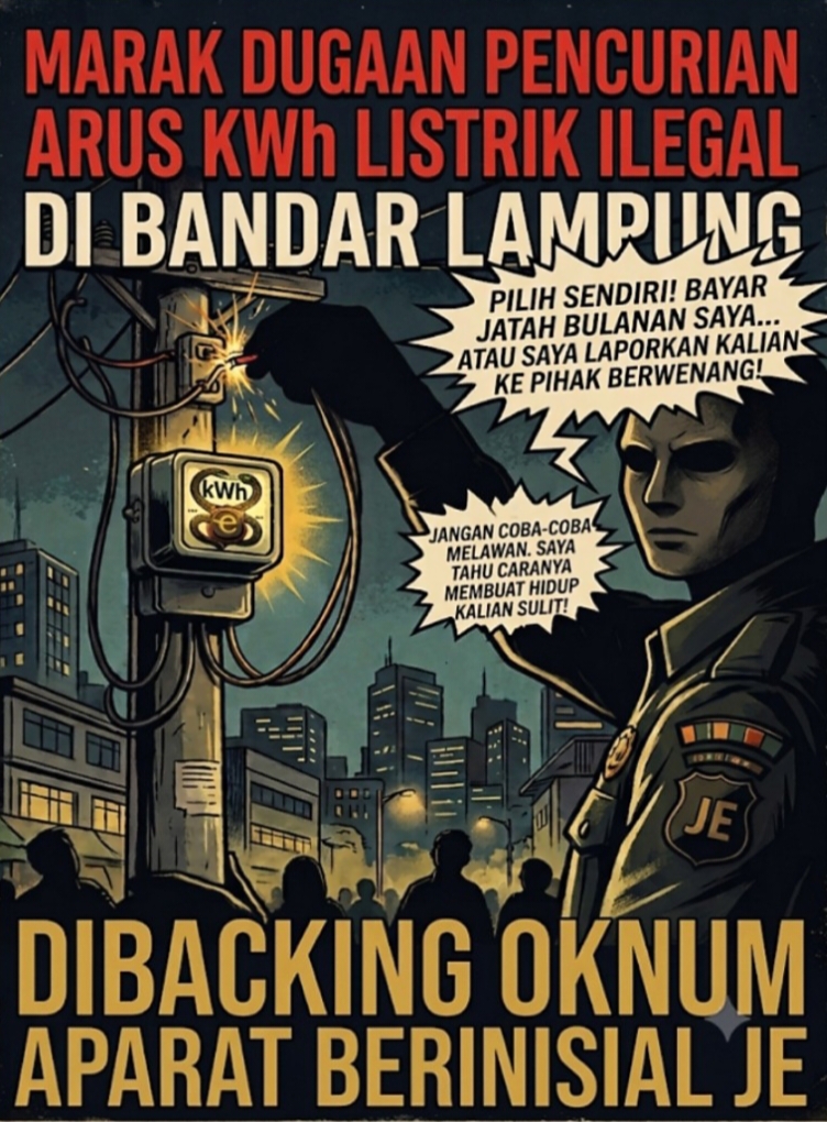 Pemasangan KWh Listrik Ilegal di Bandar Lampung Diduga Dibacking Oknum Aparat Berinisial JE, Menyasar Rumah, Pabrik Hingga Tempat Usaha Lainya