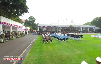 ISTANA MERDEKA GELAR UPACARA DETIK-DETIK PROKLAMASI HUT KE-81 RI, AKTIVITAS DIHENTIKAN PUKUL 10.17–10.20 WIB